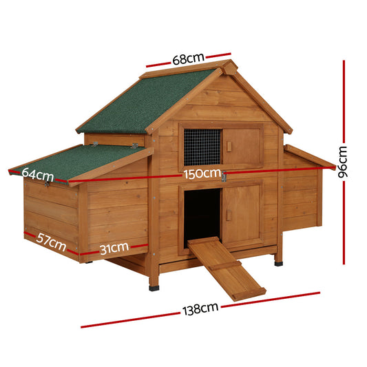 NNEDSZ Chicken Coop Large Rabbit Hutch House Run Cage Wooden Outdoor Pet Hutch