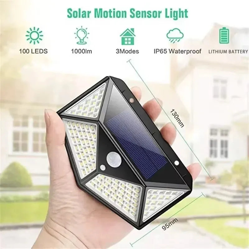 SolarGuard™ 100 LED-es Napelemes Mozgásérzékelős Lámpa